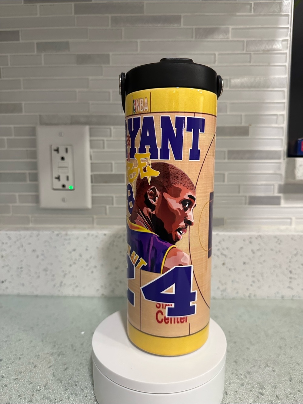 Kobe Bryant #24 20oz Travel Tumbler - Yellow & Purple